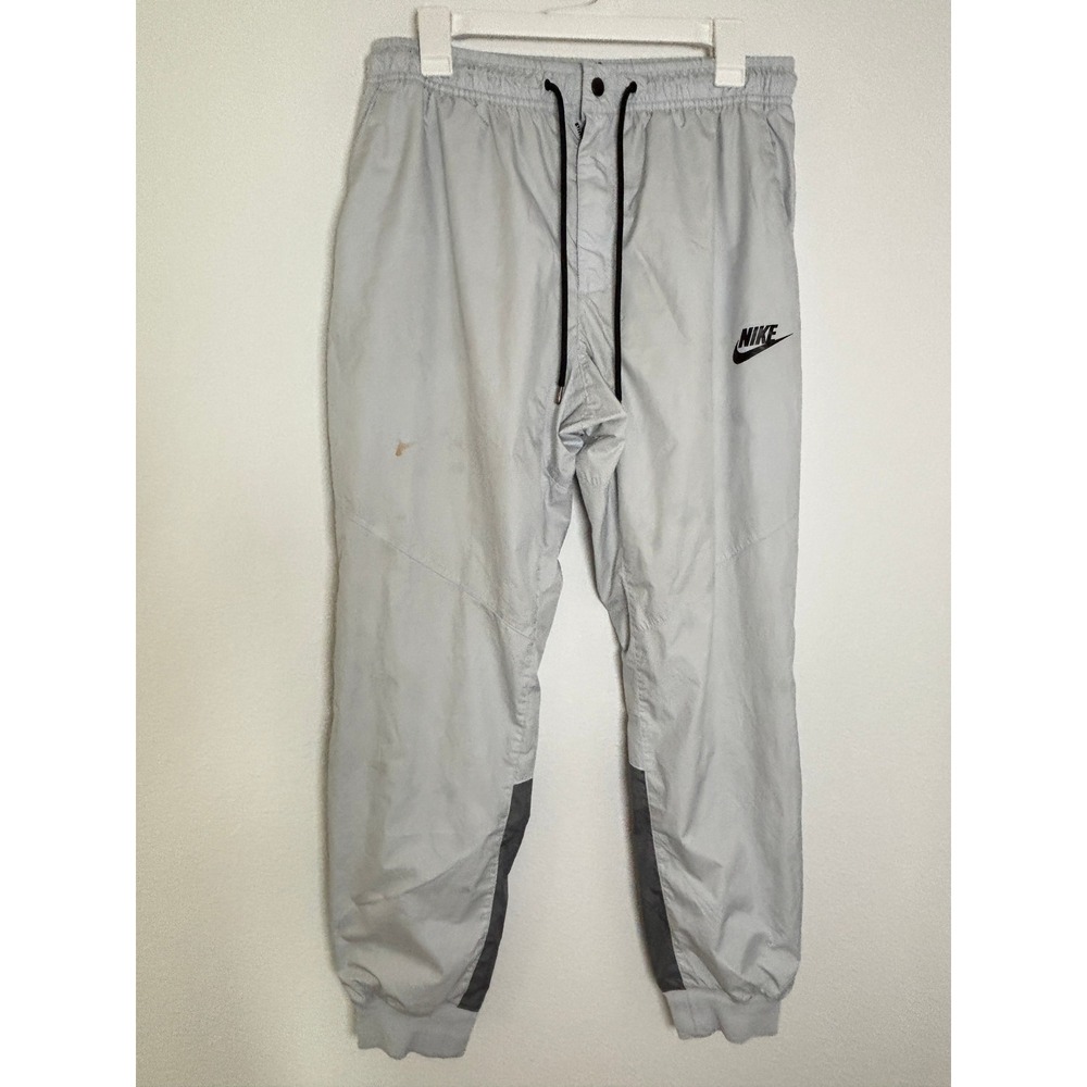 Nike Mens Sportswear Joggers‎ Light Grey Charcoal Colorblock Mesh Lined Pants L